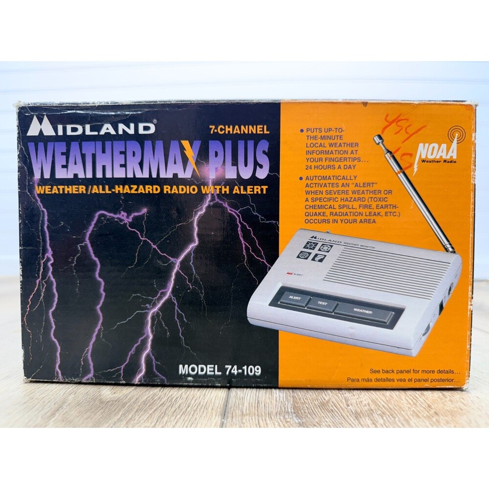 Midland 7-Channel Weathermax Plus, Hazard Radio Alert, Model 74-109 BRAND NEW